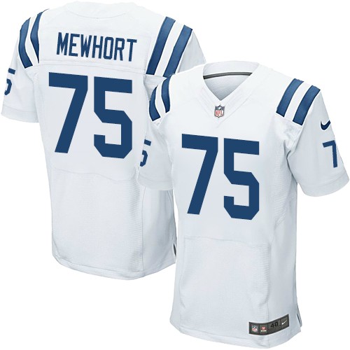 Men's Elite Jack Mewhort Nike Jersey White Road - #75 NFL Indianapolis Colts